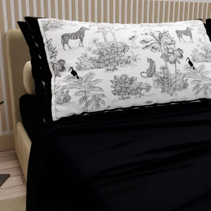 Lenzuola in Cotone, Completo Letto con Federe in Stampa Digitale Animalier Nero
